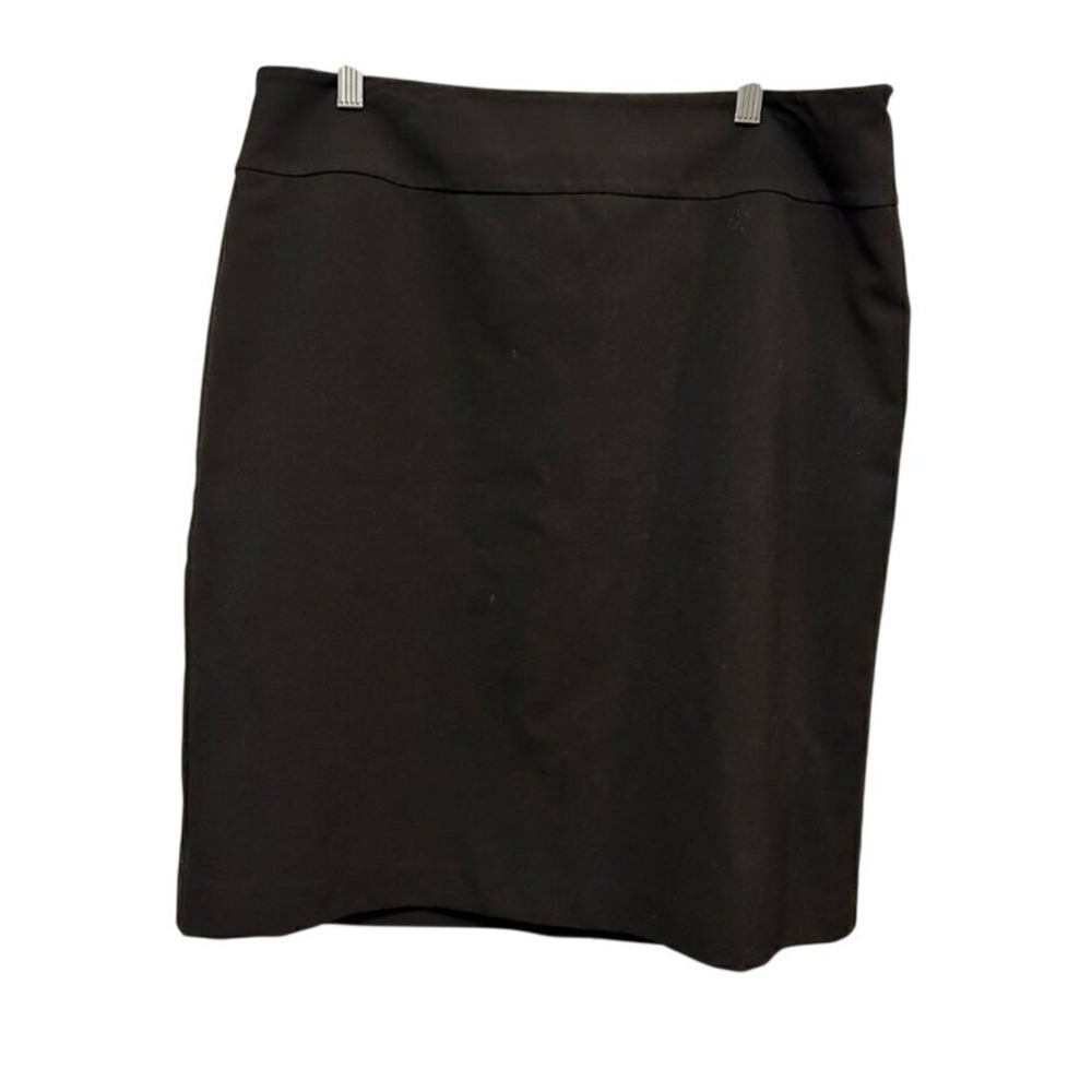 212 Collection Womens 14 Black Pencil Skirt Side Zip Back Slit Workwear Office